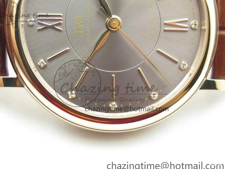 MIROTIME 0429 Portofino 37mm RG V7F 1:1 Best Edition Gray Dial on Deep Brown Leather Strap A SunProtective 7090